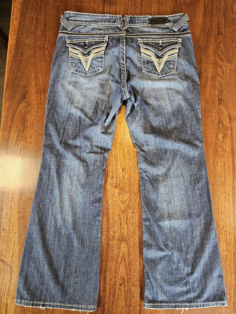 Vigoss Boot Cut Flare Jeans With Black Studded Gems Size 18